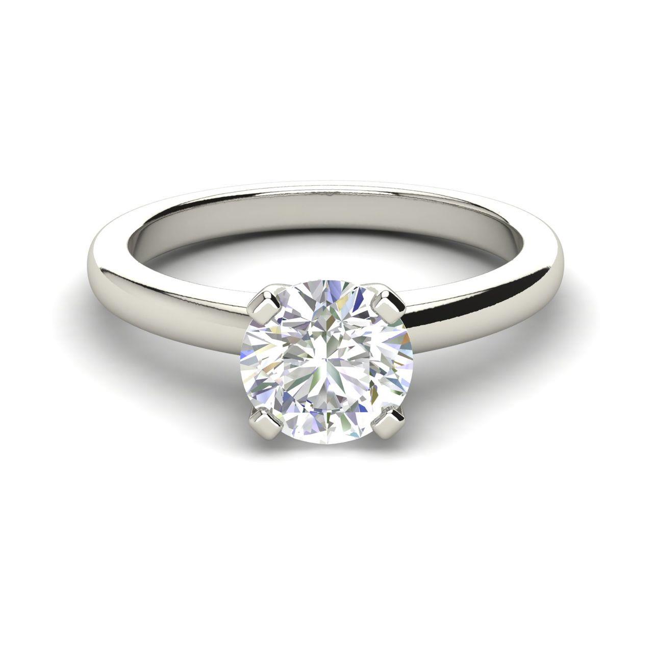 Solitaire 1 Carat Round Cut Diamond Engagement Ring 2