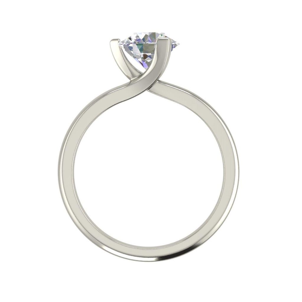 Solitaire 1 Carat Round Cut Diamond Engagement Ring