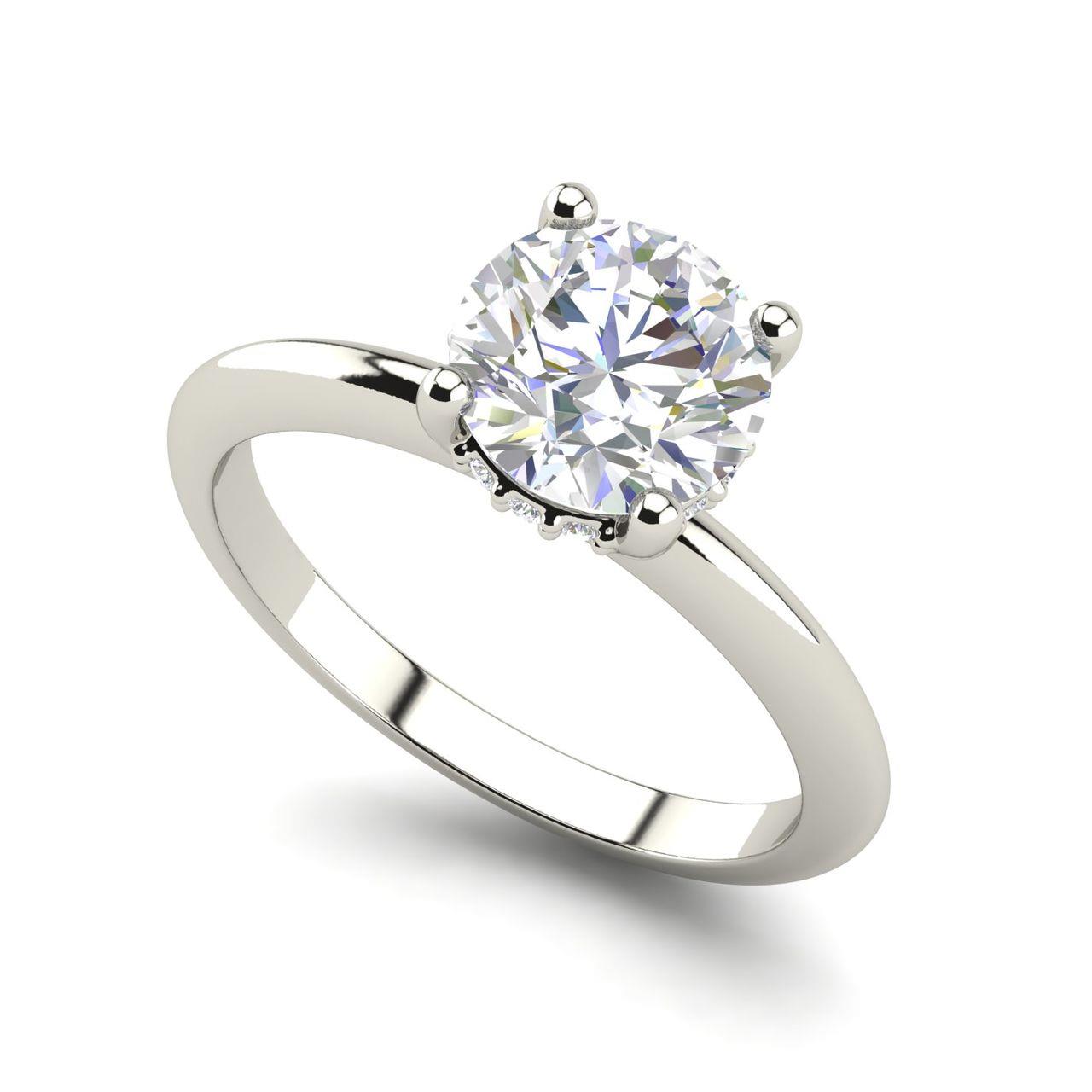 Solitaire 1.3 Carat Round Cut Diamond Engagement Ring