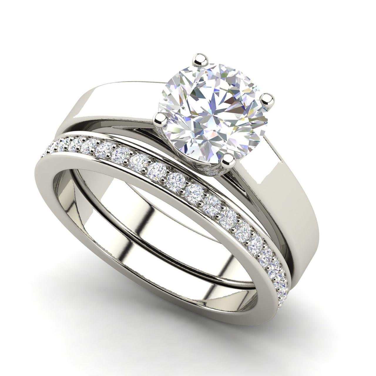 Channel Set 1.25 Carat Round Cut Diamond Engagement Ring