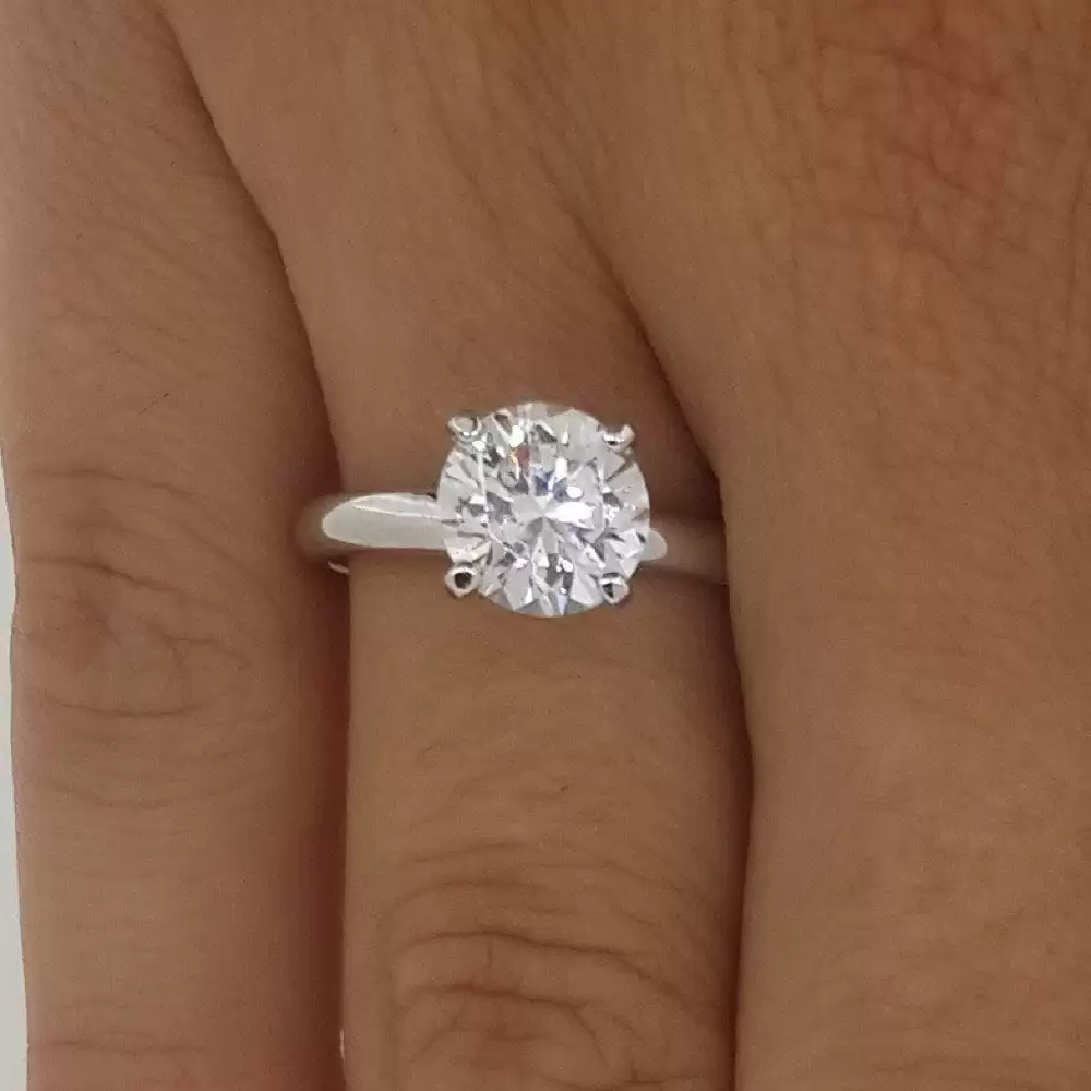 2.00 Ct Round Cut F/Vs2 Diamond Solitaire Engagement Ring 14K White Gold