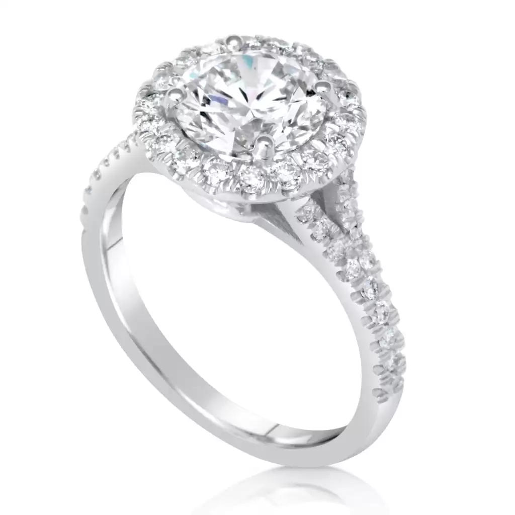 2.40 Ct Round Cut Diamond Solitaire Engagement Ring 14K White Gold