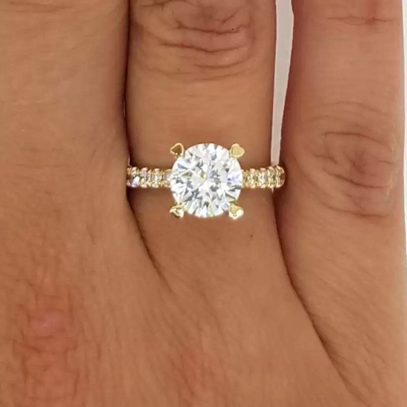 2.52 Ct Round Cut Diamond Solitaire Engagement Ring 14K Yellow Gold