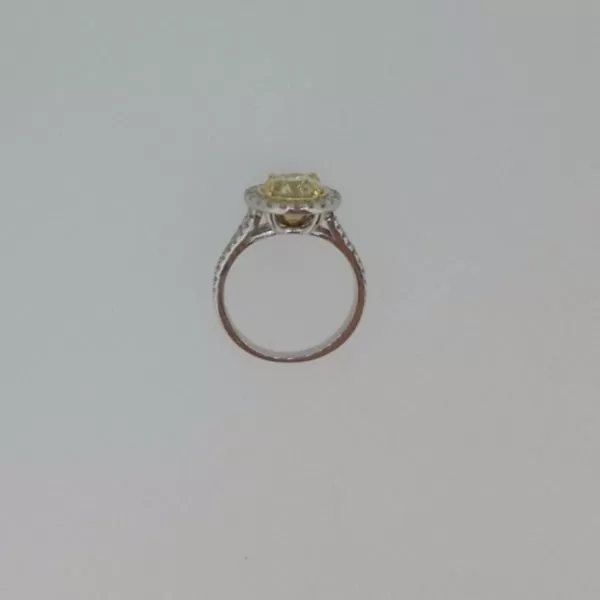 4.50 Ct Round Cut Fancy Yellow Diamond Solitaire Engagement Ring 18K Gold 4