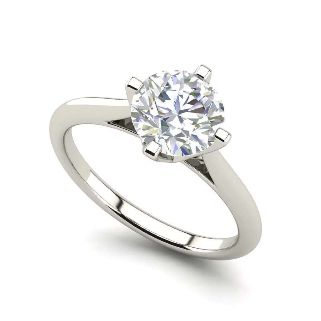 4 Claw Solitaire 0.5 Carat Round Cut Diamond Ring