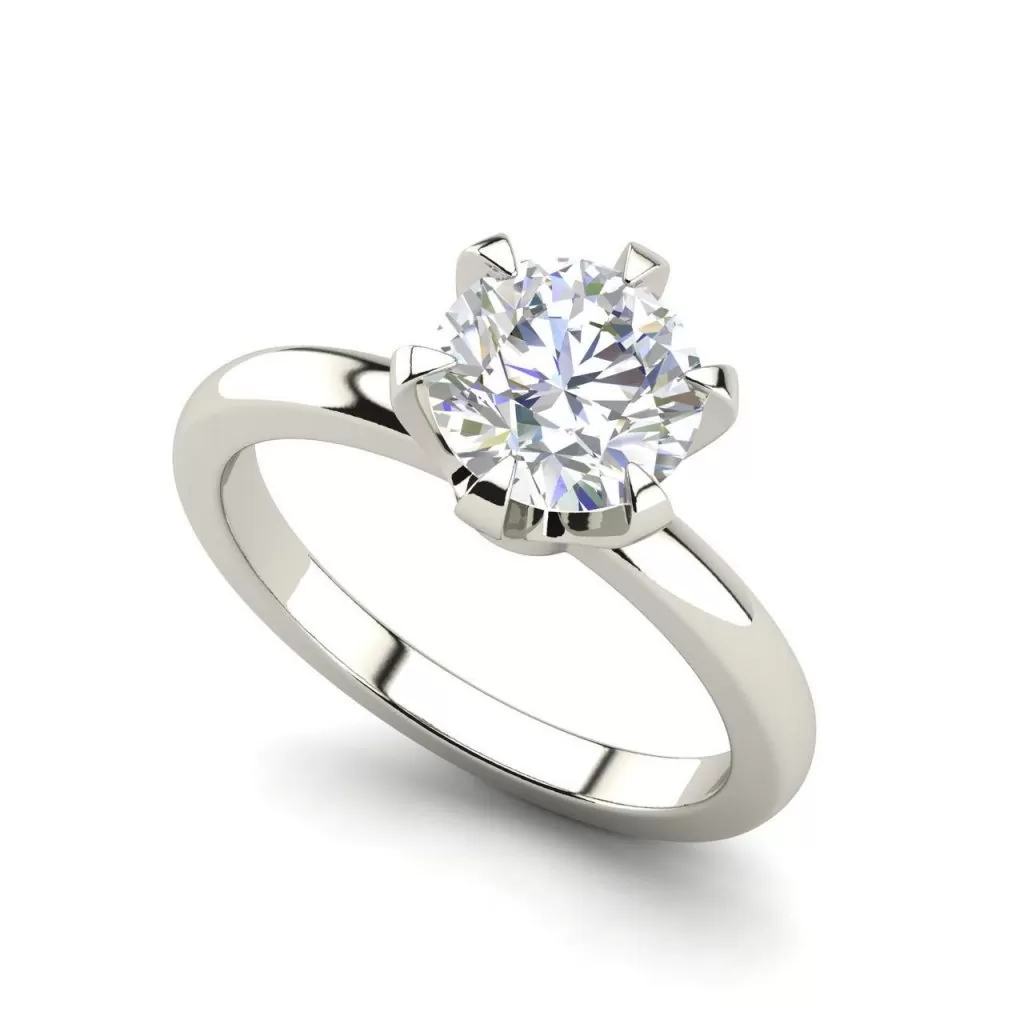 Round Cut Solitaire 0.5 Carat White Gold Diamond Engagement Ring