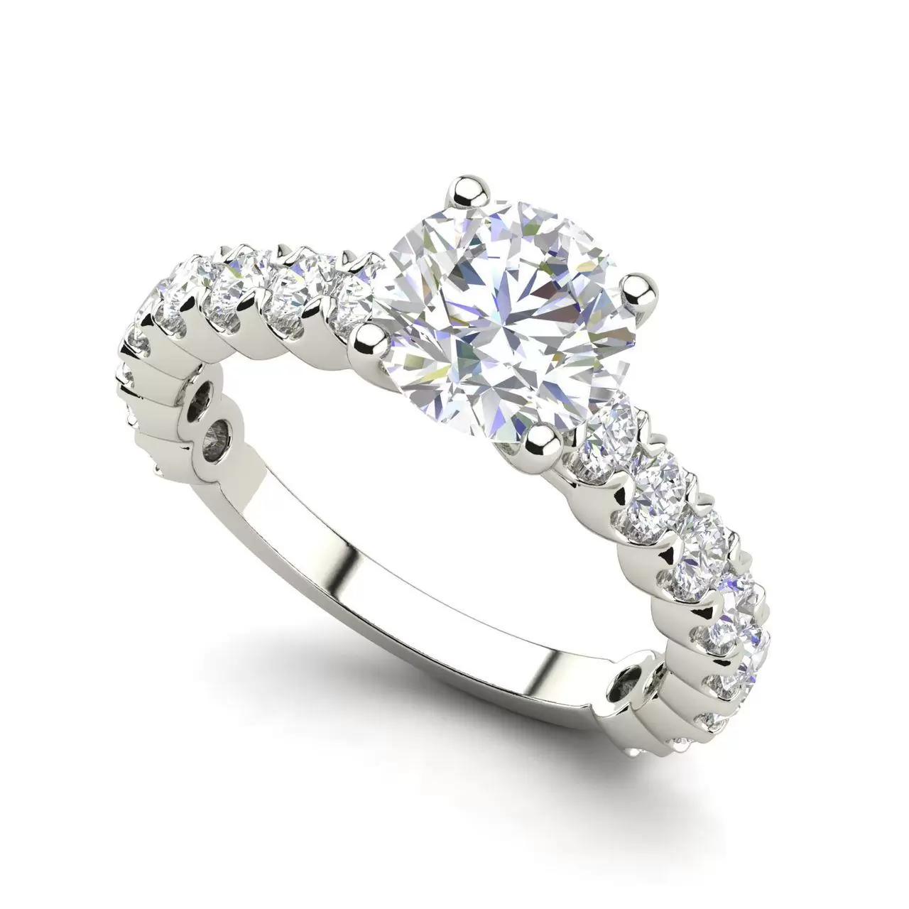 Solitaire 1.2 Carat Round Cut Diamond Engagement Ring